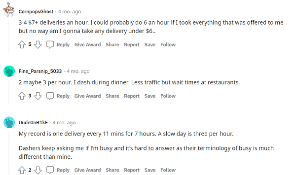 DoorDash Deliveries Per Hour Reddit