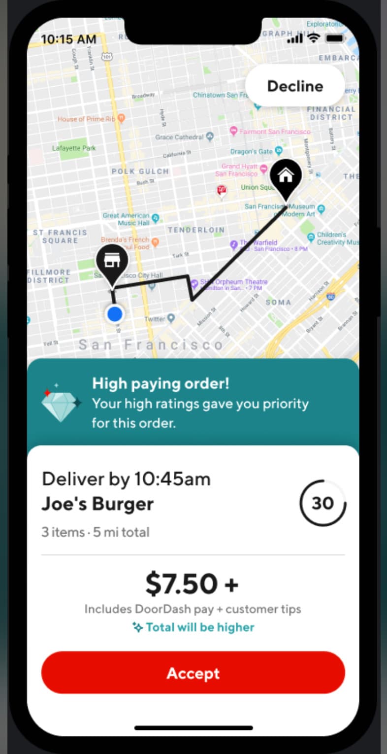 DoorDash High Paying Order