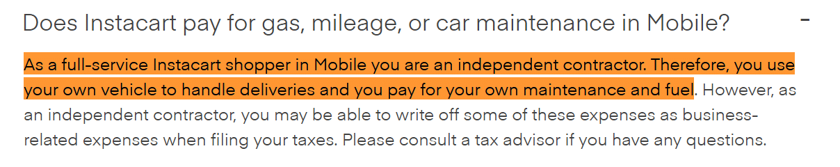 Instacart-gas-payment