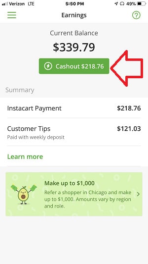 Instacart-instant-cashout