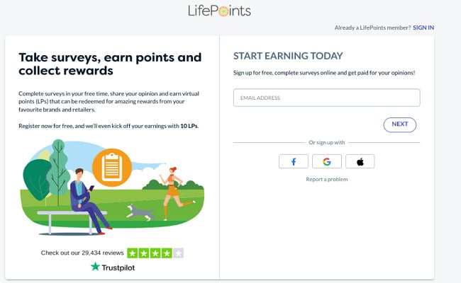 LifePoints sign up