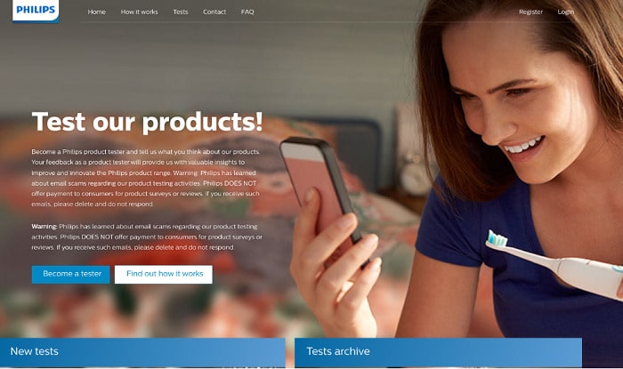 Philips product testing gigs for free electronics
