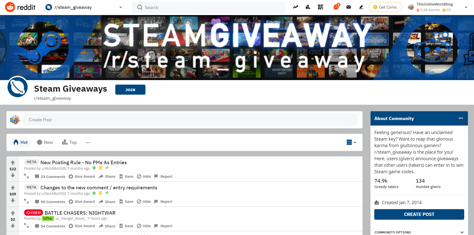 Reddit Steam Giveaway