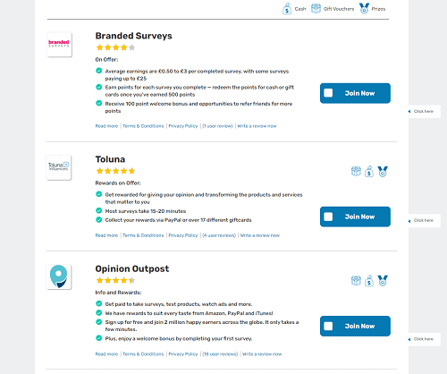 SurveyCompare find survey sites