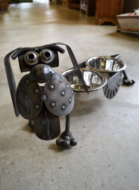 Welded dog bowl