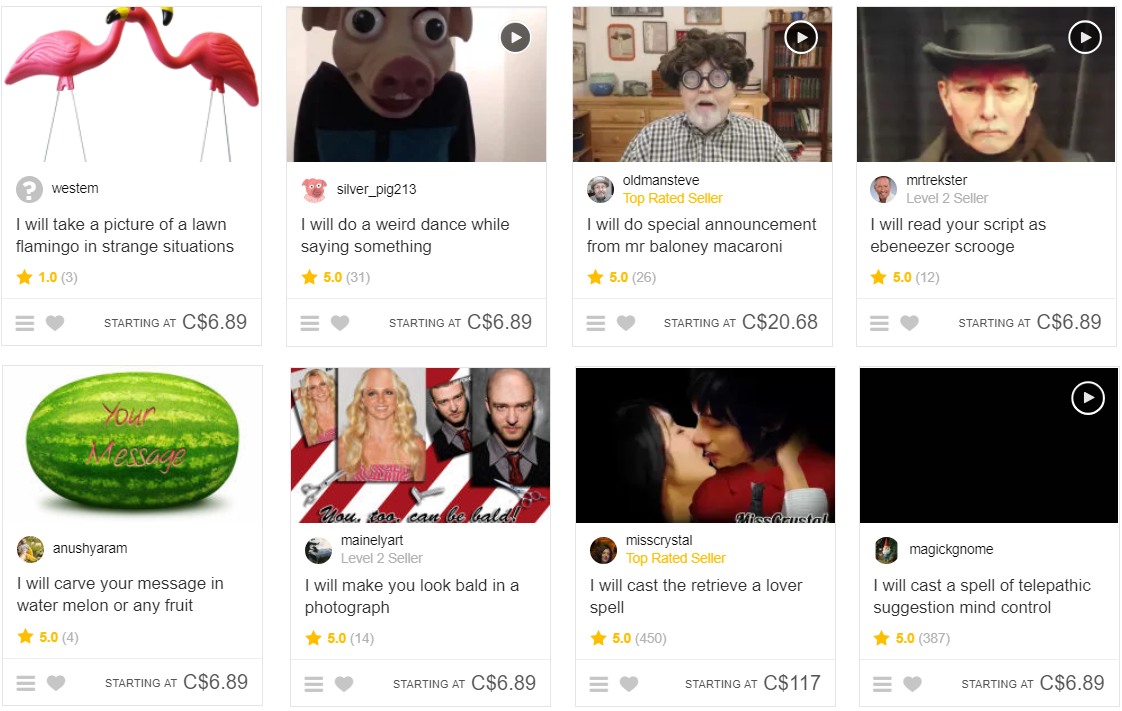 weird fiverr gigs