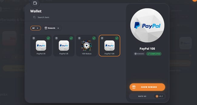 Earnweb payment proof