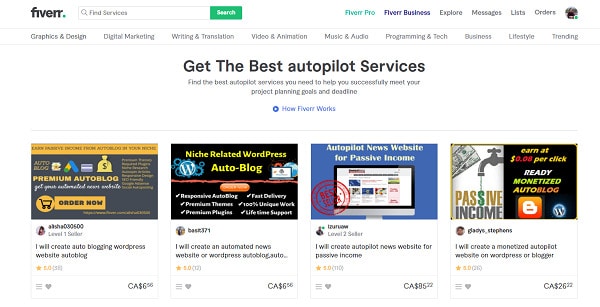 Fiverr Autopilot Gigs