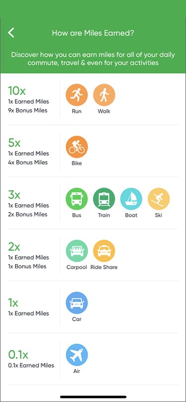 Miles App earn miles