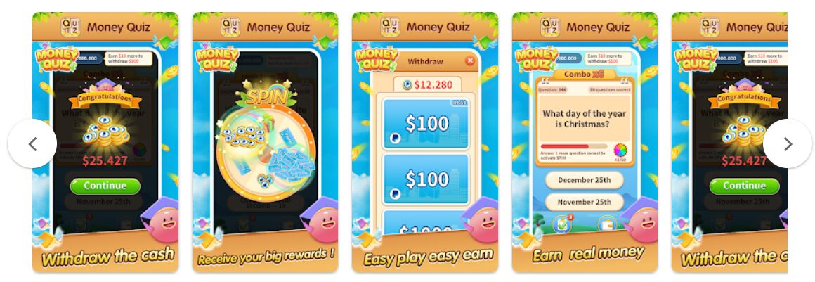 Money Quiz app