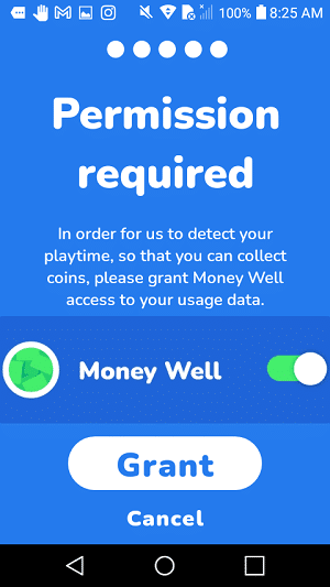 Money Well sign up permission