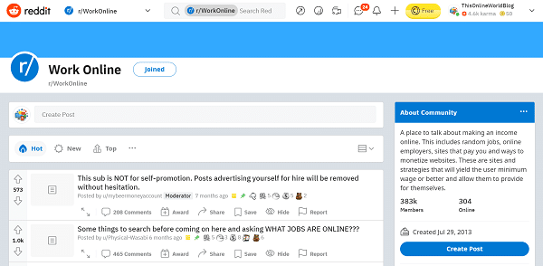 Reddit-WorkOnline