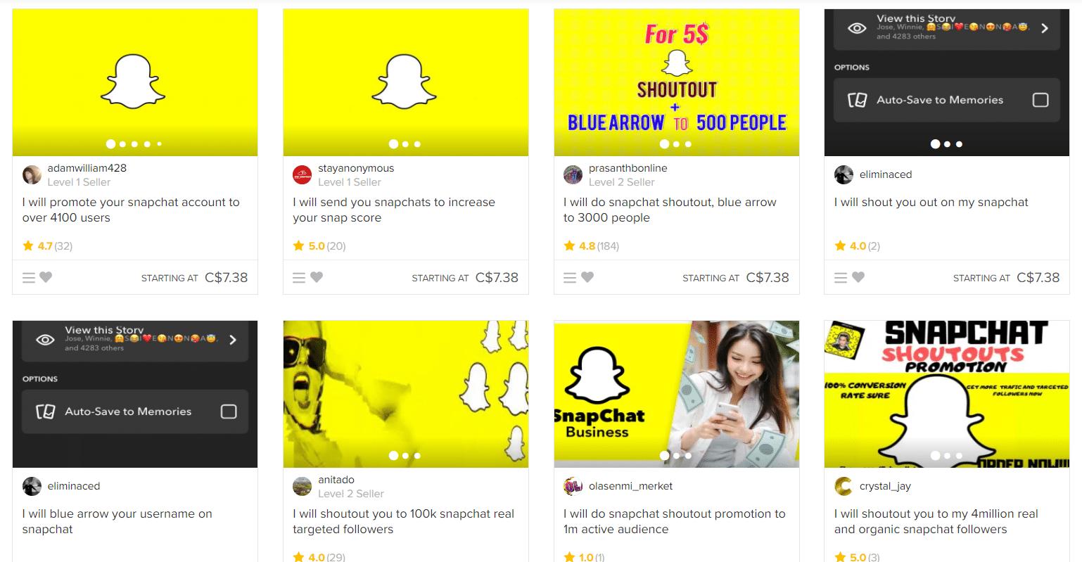 Snapchat-shoutouts