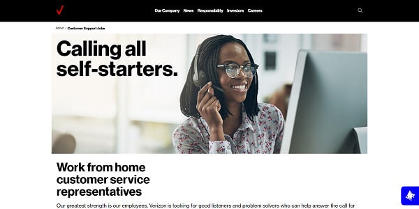 Verizon work from home jobs