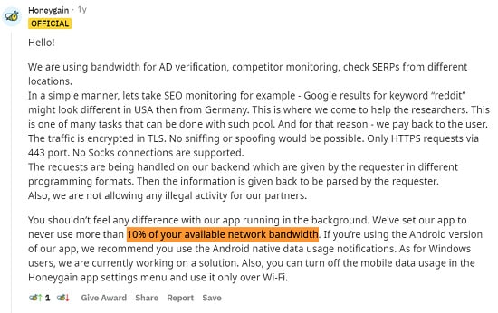 how-much-bandwidth-Honeygain